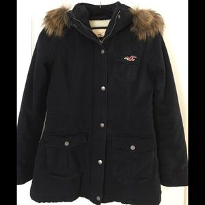 Hollister navy blue winter jacket